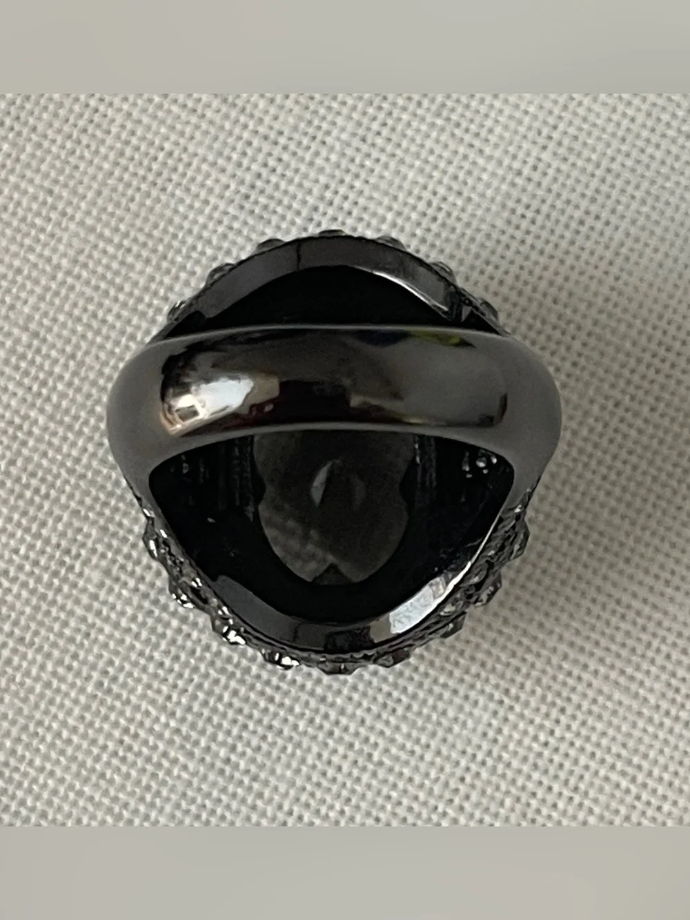 Bloomingdale’s Black Crystal Cocktail Ring - Women Jewelry NWO